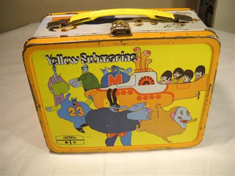 1968 beatles yellow submarine metal lunch box|yellow submarine lunchbox.